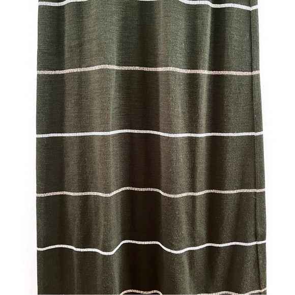 Vintage 60s 70s Maxi Dress Swedish Metallic Knit Striped V Neck Sweater Mod MCM - Picture 5 of 9